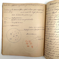 1901 Pathology/Bacteriology Marbled Cover Notebook with Gorgeous Colored Pencil Illustrations Throughout, NYC