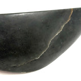 Ultra Minimal, Ultra Smooth, Masterfully Carved Dark Green Stone Inuit Whale, Signed in Syllabics, 1990