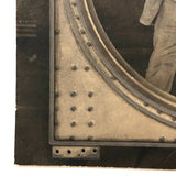 Unusual Antique Mounted Occupational Photo, Presumed Steel Worker