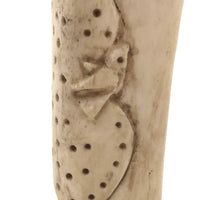 Curious Folk Art Bone Carving with Cat and Dog and Bird