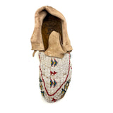 Collection of Three Antique Finely Beaded Sioux Moccasins, As Found