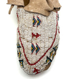 Collection of Three Antique Finely Beaded Sioux Moccasins, As Found
