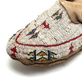 Collection of Three Antique Finely Beaded Sioux Moccasins, As Found