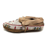 Collection of Three Antique Finely Beaded Sioux Moccasins, As Found