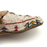 Collection of Three Antique Finely Beaded Sioux Moccasins, As Found