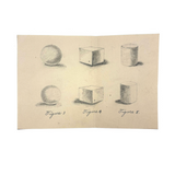 Three Forms, Six Views, Lovely Little 19th Century Graphite Shadow Study