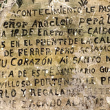 Thanks From Anacleto Perales, Hat in Hand: Well Weathered But Wonderful Old Mexican Folk Art Retablo