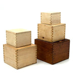 Infinity Box! ASW's 1892 Set of Five Handmade, Jointed Boxes, Very Precisely Nesting