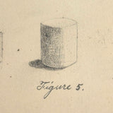 Three Forms, Six Views, Lovely Little 19th Century Graphite Shadow Study