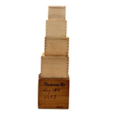 Infinity Box! ASW's 1892 Set of Five Handmade, Jointed Boxes, Very Precisely Nesting