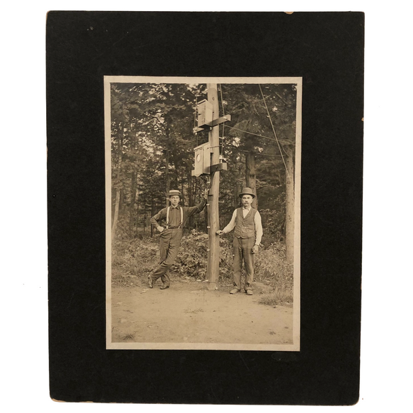 Telephone Line Workers, Wonderful Antique Occupational Photo, c. Early 20th c.