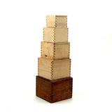 Infinity Box! ASW's 1892 Set of Five Handmade, Jointed Boxes, Very Precisely Nesting