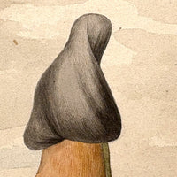 Marvelous Antique Watercolor of Two Peruvian "Tapada Limeña"  Veiled Women with One Eye Exposed