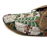 Collection of Three Antique Finely Beaded Sioux Moccasins, As Found
