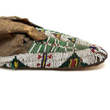 Collection of Three Antique Finely Beaded Sioux Moccasins, As Found