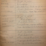 1940s Hunting Records Notebook, Charmingly Detailed (Many Woodchucks!)