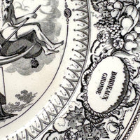 Pair of 19th Century French Rebus Plates with Solutions on Reverse