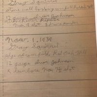 1940s Hunting Records Notebook, Charmingly Detailed (Many Woodchucks!)
