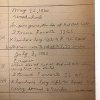 1940s Hunting Records Notebook, Charmingly Detailed (Many Woodchucks!)
