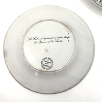 Pair of 19th Century French Rebus Plates with Solutions on Reverse