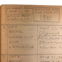 1940s Hunting Records Notebook, Charmingly Detailed (Many Woodchucks!)