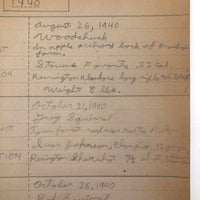 1940s Hunting Records Notebook, Charmingly Detailed (Many Woodchucks!)