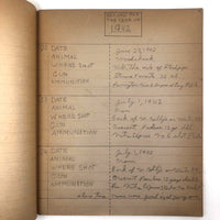 1940s Hunting Records Notebook, Charmingly Detailed (Many Woodchucks!)