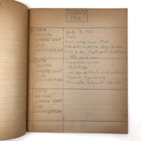 1940s Hunting Records Notebook, Charmingly Detailed (Many Woodchucks!)