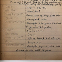1940s Hunting Records Notebook, Charmingly Detailed (Many Woodchucks!)
