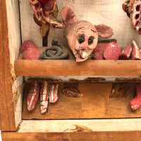 SOLD Fabulous Vintage French Folk Art Butcher Shop Diorama