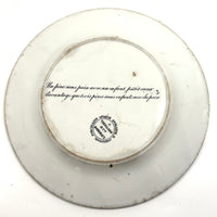 Pair of 19th Century French Rebus Plates with Solutions on Reverse