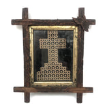 Hol(e)y: c. 1870s Punch Paper "Lacework" Cross in Adirondack Frame