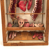 SOLD Fabulous Vintage French Folk Art Butcher Shop Diorama