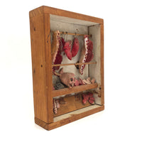SOLD Fabulous Vintage French Folk Art Butcher Shop Diorama