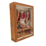 SOLD Fabulous Vintage French Folk Art Butcher Shop Diorama