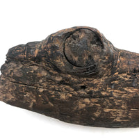 Old Folk Art Carved Found Wood Alligator Head
