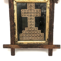 Hol(e)y: c. 1870s Punch Paper "Lacework" Cross in Adirondack Frame