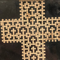 Hol(e)y: c. 1870s Punch Paper "Lacework" Cross in Adirondack Frame