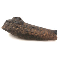 Old Folk Art Carved Found Wood Alligator Head