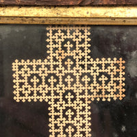 Hol(e)y: c. 1870s Punch Paper "Lacework" Cross in Adirondack Frame
