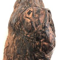 Old Folk Art Carved Found Wood Alligator Head