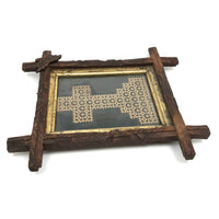 Hol(e)y: c. 1870s Punch Paper "Lacework" Cross in Adirondack Frame