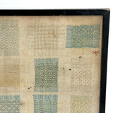 Gorgeous 1772 (!) Dutch Darning Sampler with Needlepoint Name and Date, Framed as Found
