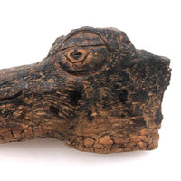 Old Folk Art Carved Found Wood Alligator Head