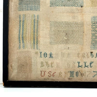 Gorgeous 1772 (!) Dutch Darning Sampler with Needlepoint Name and Date, Framed as Found