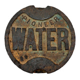 Pioneer WATER, Resonant and Perfectly Patinated Old Cast Iron Street Water Valve Cover
