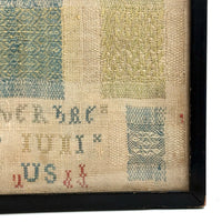 Gorgeous 1772 (!) Dutch Darning Sampler with Needlepoint Name and Date, Framed as Found