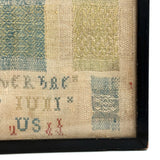 Gorgeous 1772 (!) Dutch Darning Sampler with Needlepoint Name and Date, Framed as Found