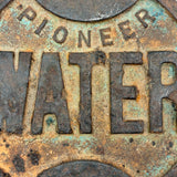 Pioneer WATER, Resonant and Perfectly Patinated Old Cast Iron Street Water Valve Cover