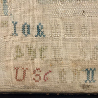 Gorgeous 1772 (!) Dutch Darning Sampler with Needlepoint Name and Date, Framed as Found